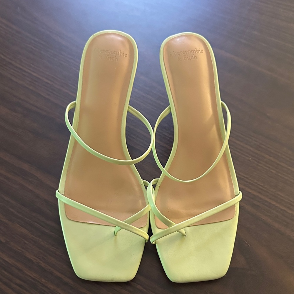 Abercrombie & Fitch Light Green Heeled Sandals
